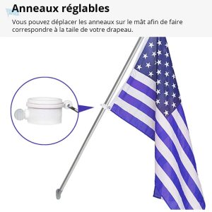 Accessoires pour mât de drapeau, support solide et pratique