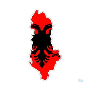 Autocollant représentant le drapeau de l'Albanie