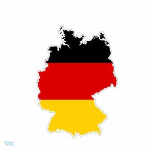 Autocollant carte Allemagne, design coloré du drapeau