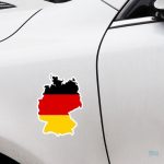 Autocollant représentant la carte de l'Allemagne avec drapeau