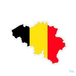 Autocollant représentant la carte de la Belgique en couleurs vives