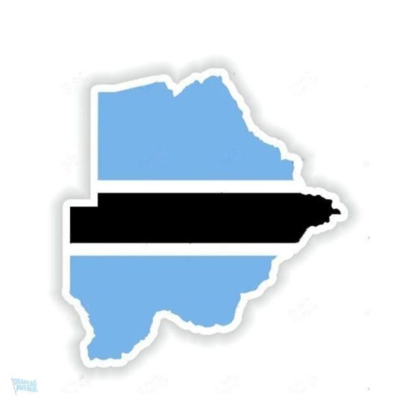 Autocollant représentant la carte du Botswana en couleurs vives