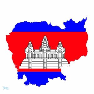 Autocollant représentant le drapeau du Cambodge