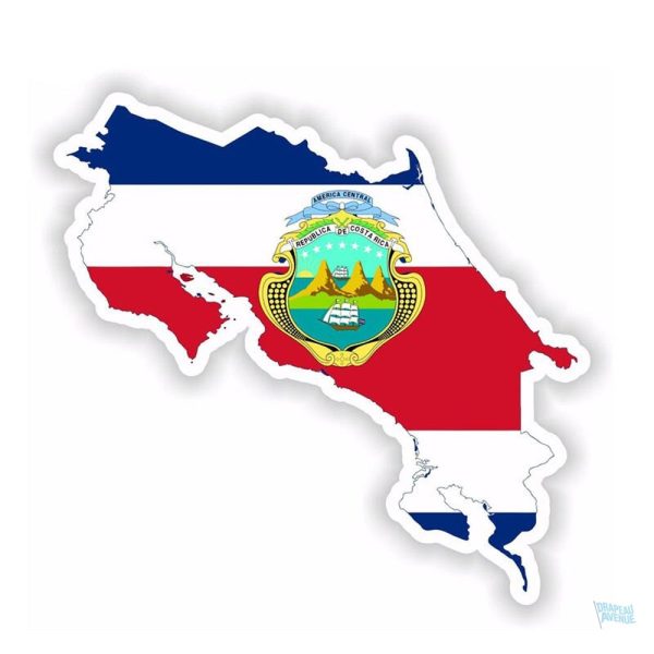 Autocollant représentant le drapeau du Costa Rica