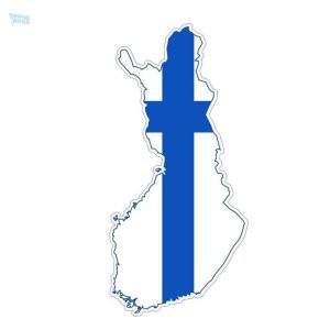 Autocollant représentant la carte de la Finlande