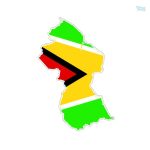 Autocollant représentant la carte du Guyana