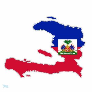 Autocollant représentant la carte de Haïti