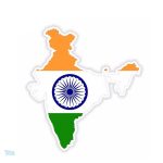 Autocollant représentant la carte de l'Inde