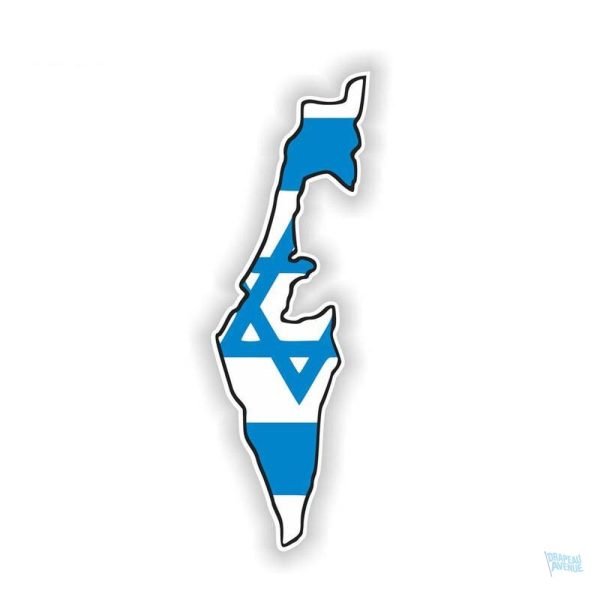Autocollant représentant la carte d'Israël