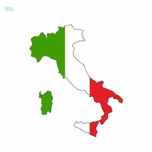 Autocollant carte de l'Italie en design coloré