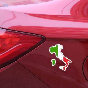 Autocollant représentant la carte de l'Italie pour voyageurs