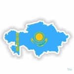 Autocollant représentant la carte du Kazakhstan