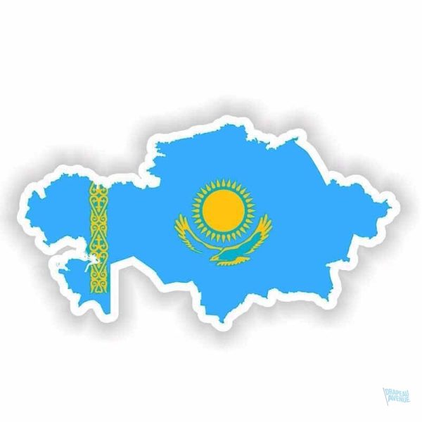 Autocollant représentant la carte du Kazakhstan