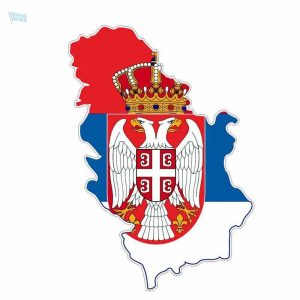 Autocollant représentant le drapeau de la Serbie