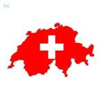 Autocollant représentant la carte de la Suisse en design élégant