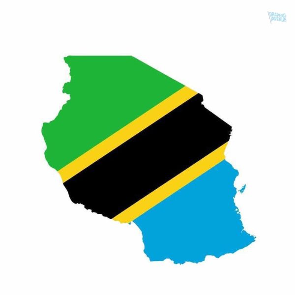 Autocollant représentant la carte de la Tanzanie