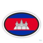 Autocollant drapeau du Cambodge en couleurs vives