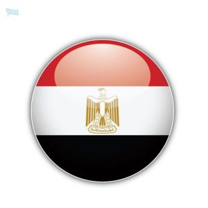Autocollant rond représentant le drapeau de l'Égypte
