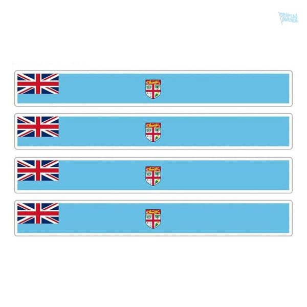 Autocollant représentant le drapeau des Fidji en design coloré