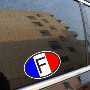 Autocollant voiture avec motif drapeau français