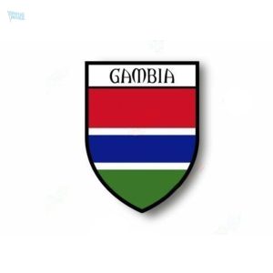 Autocollant drapeau de la Gambie en couleur vive