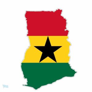 Autocollant représentant le drapeau du Ghana