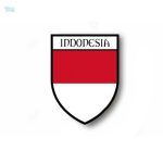 Autocollant drapeau Indonésie sur fond rouge et blanc
