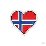 Autocollant cœur drapeau Norvège