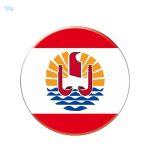 Autocollant rond drapeau Polynésie française
