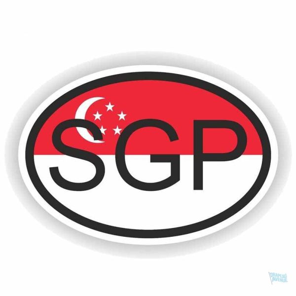 Autocollant drapeau de Singapour en vinyle durable