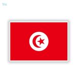 Autocollant drapeau de la Tunisie en couleur vive