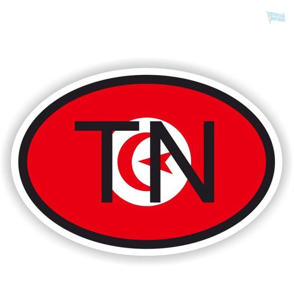 Autocollant drapeau de la Tunisie pour voiture