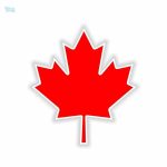 Autocollant feuille d'érable du Canada sur fond blanc