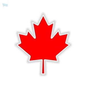 Autocollant feuille d'érable du Canada sur fond blanc
