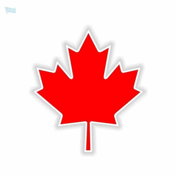 Autocollant feuille d'érable du Canada sur fond blanc