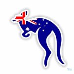 Autocollant kangourou Australie