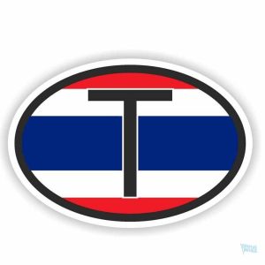 Autocollant drapeau Thaïlande pour voiture, design coloré