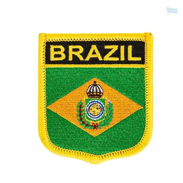 Badge drapeau Brésil avec armoiries, symbole national