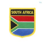 Badge drapeau Afrique du Sud en tissu coloré