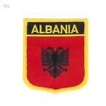 Badge drapeau Albanie, symbole national avec aigle noir