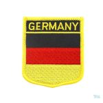Badge drapeau Allemagne, symbole national coloré en noir, rouge, or