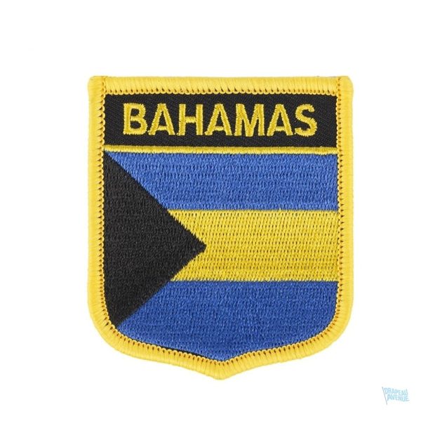 Badge drapeau des Bahamas, symbole national coloré