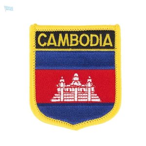 Badge drapeau du Cambodge, symbole national emblématique