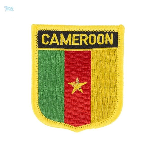 Badge drapeau du Cameroun, symbole national coloré
