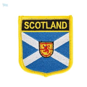 Badge drapeau Ecosse avec blason, symbole national écossais