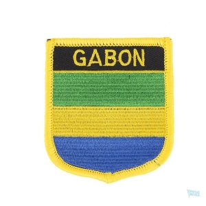 Badge Drapeau Gabon en tissu coloré