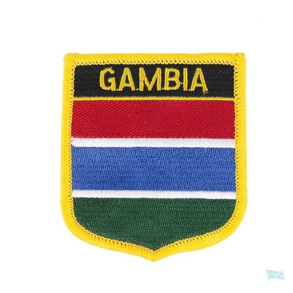 Badge drapeau Gambie, symbole national coloré et distinctif