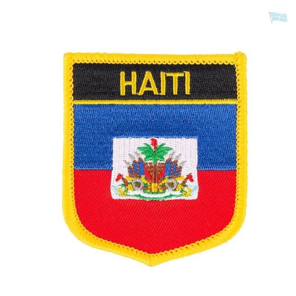 Badge drapeau Haïti en tissu, symbole national