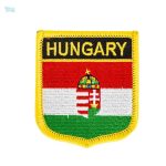 Badge drapeau Hongrie avec blason, symbole national
