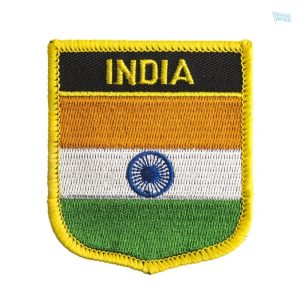 Badge drapeau Inde en tissu, symbole national indien